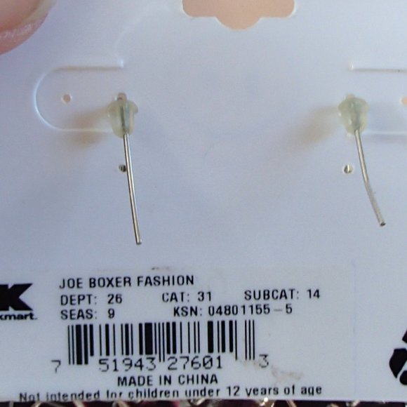 Joe Boxer Celestial Stars New Round Large Disc Earrings Black Silver NWT - Picture 7 of 8